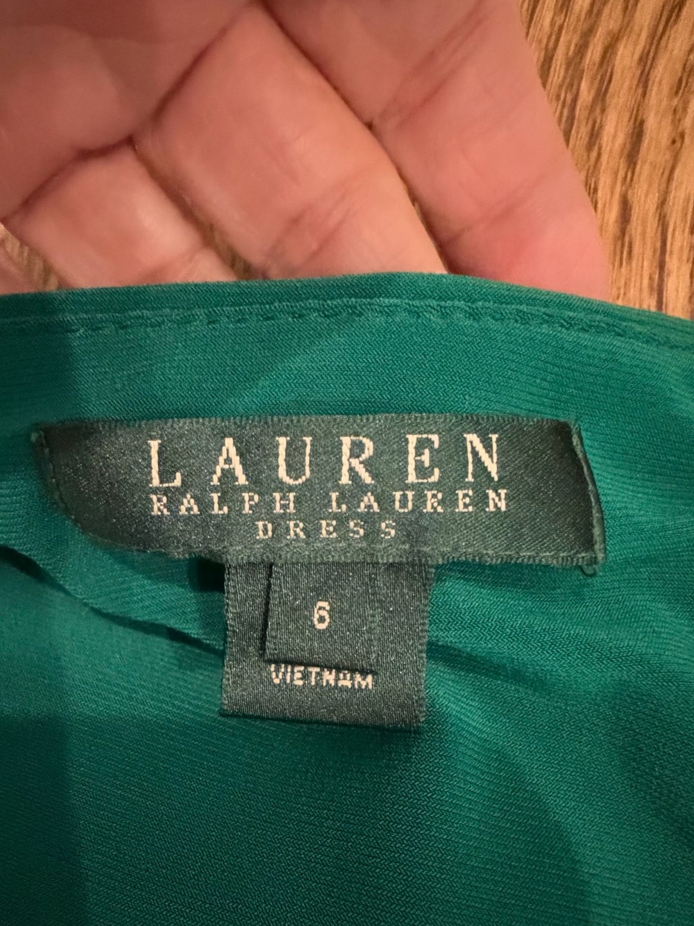 Lauren Ralph Lauren Emerald Green Ruched Sleeveless Dress Side Slit Women’s Sz 6 - Picture 5 of 8